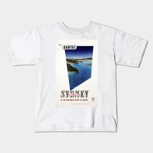 Vintage Travel Poster Sydney Australia Kids T-Shirt